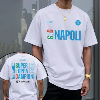 S.S.C. Napoli 2025 Italian Super Cup Champions Unisex Performance T-Shirt NEG2007