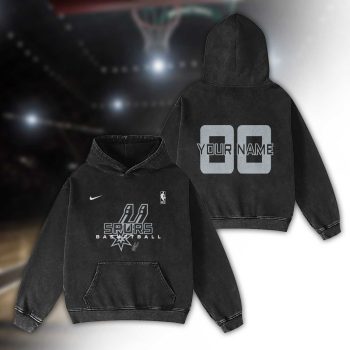 San Antonio Spurs Basketball 2D Personalized Name/Number Washed Hoodie Vintage Hoodie