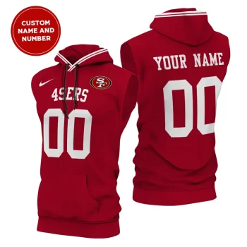San Francisco 49ers Custom Name/Number Sleeveless Hoodies Player Hoodie