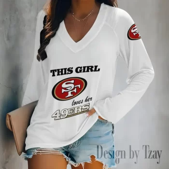 San Francisco 49ers Women's Long sleeves V-neck T-shirt