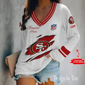 San Francisco 49ers Women's Long sleeves V-neck T-shirt