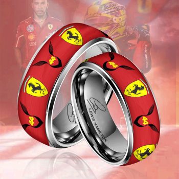Scuderia Ferrari x Lewis Hamilton Custom Alloy Ring Laser Engraving Ring RNG1246