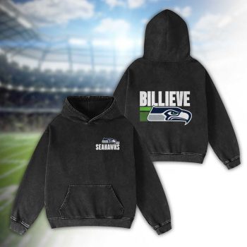 Seattle Seahawks BILLIEVE 2D Personalized Name/Number Washed Hoodie Vintage Hoodie