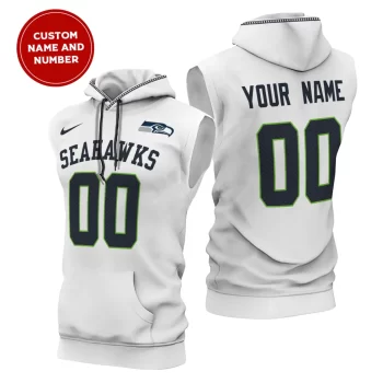 Seattle Seahawks Custom Name/Number Sleeveless Hoodies Player Hoodie