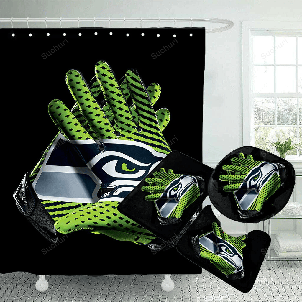 Seattle-Seahawks-Gloves-Waterproof-Shower-Curtain-Non-Slip-Toilet-Lid-Cover-Bath-Mat-Bathroom-Set-seattleseahawks-BRS4282 Seattle Seahawks Gloves Waterproof Shower Curtain Non-Slip Toilet Lid Cover Bath Mat Bathroom Set