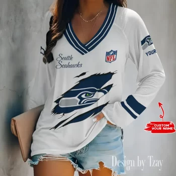 Seattle Seahawks Women's Long sleeves V-neck T-shirt