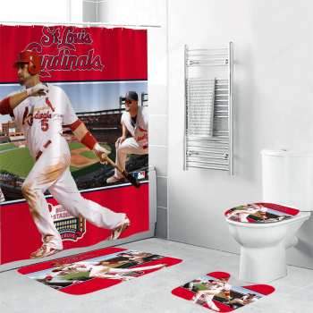 St. Louis Cardinals Albert Pujols1 3D Bathroom Sets With Waterproof Shower Curtains And Bath Mat Sets BRS3124