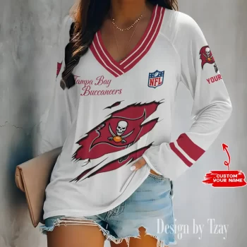 Tampa Bay Buccaneers Women's Long sleeves V-neck T-shirt