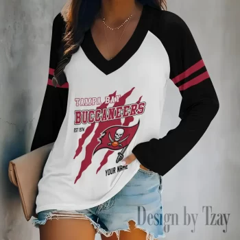 Tampa Bay Buccaneers Women's Long sleeves V-neck T-shirt