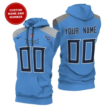 Tennessee Titans Custom Name/Number Sleeveless Hoodies Player Hoodie