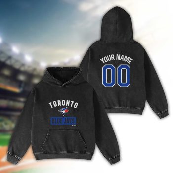 Toronto Blue Jays Logo 2D Personalized Name/Number Washed Hoodie Vintage Hoodie