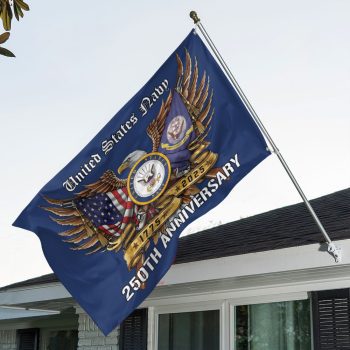 US Navy 250th Anniversary 3D Double-side House Flag Outdoor Flag