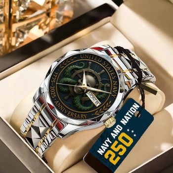 US Navy 250th Anniversary Alloy Luxury Quartz Watch GNW1354