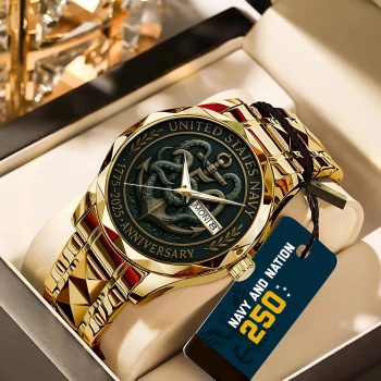 US Navy 250th Anniversary Alloy Luxury Quartz Watch GNW1355
