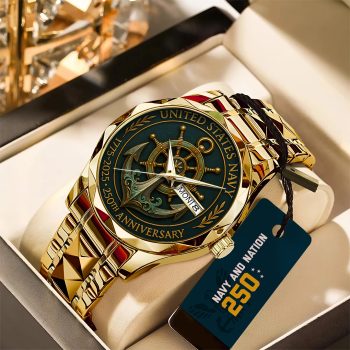 US Navy 250th Anniversary Alloy Luxury Quartz Watch GNW1356