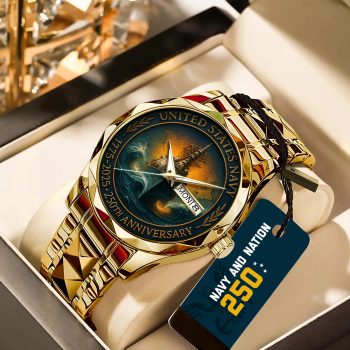US Navy 250th Anniversary Alloy Luxury Quartz Watch GNW1358