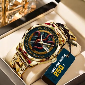 US Navy 250th Anniversary Alloy Luxury Quartz Watch GNW1377
