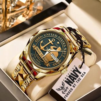 US Navy 250th Anniversary Alloy Luxury Quartz Watch GNW1405