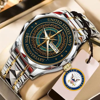 US Navy 250th Anniversary Alloy Luxury Quartz Watch GNW1412