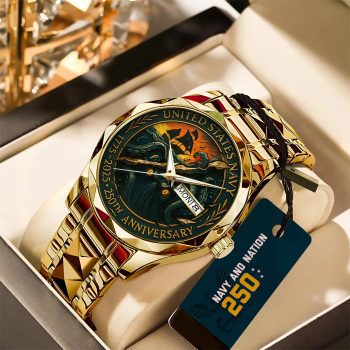 US Navy 250th Anniversary Alloy Luxury Quartz Watch GNW1418
