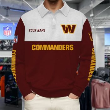 Washington Commanders Collar Sweatshirt Custom Name Gift For Fan