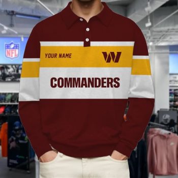 Washington Commanders Collar Sweatshirt Custom Name Gift For Fan