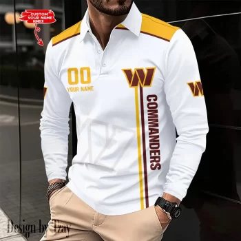 Washington Commanders Long Sleeve Polo Shirt