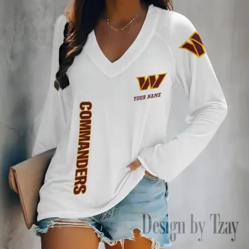 Washington Commanders Women's Long sleeves V-neck T-shirt
