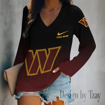 Washington Commanders Women's Long sleeves V-neck T-shirt