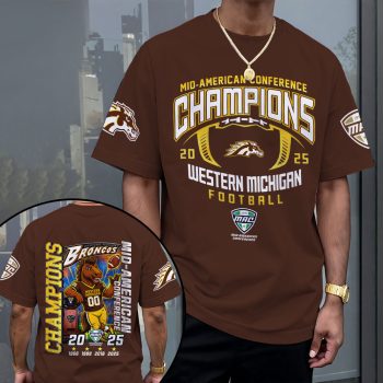 Western Michigan Broncos 2025 MAC Football Champions Unisex Performance Tee GCL1026