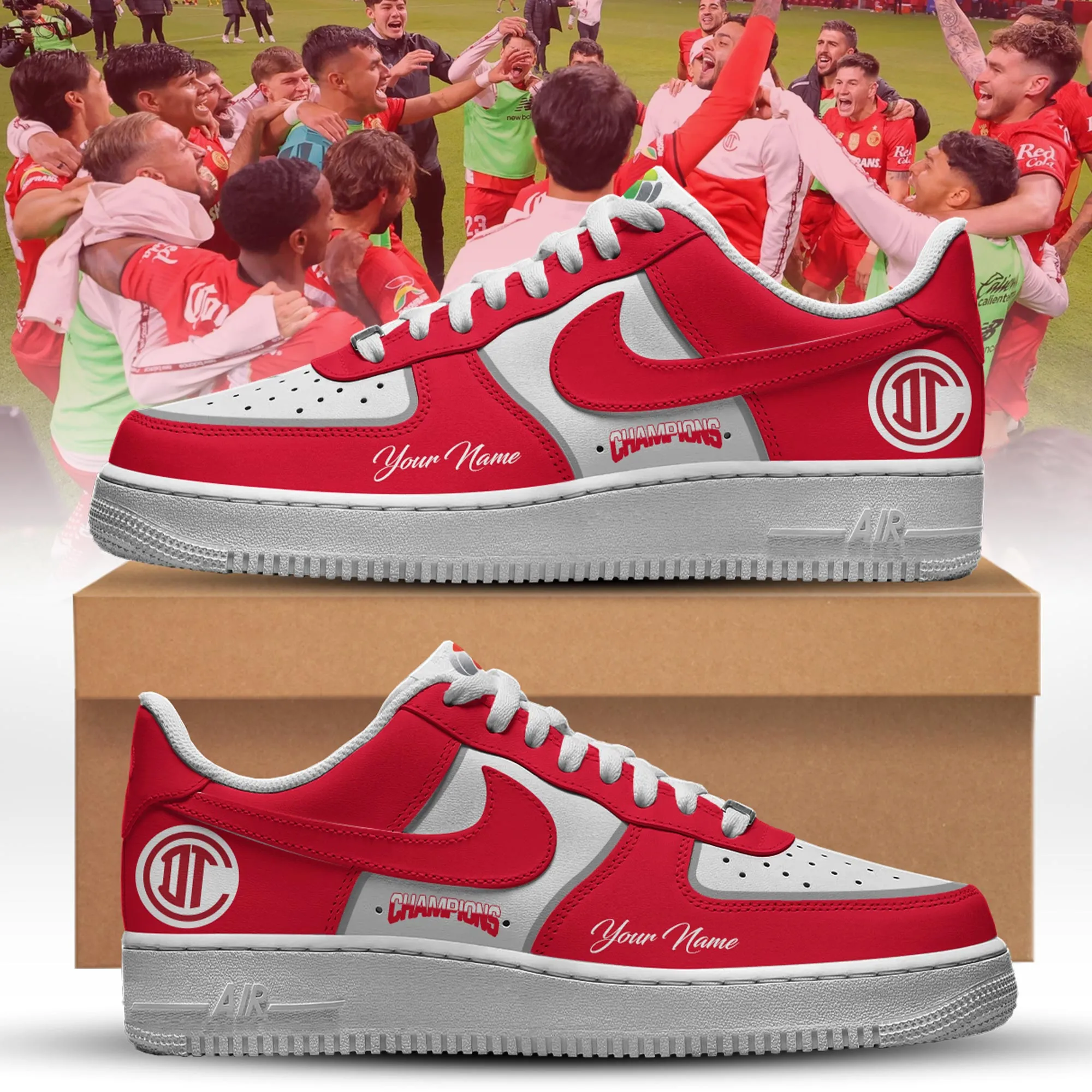 Air Force 1 Sneakers Red Deportivo Toluca Champions Limited Edition Unisex