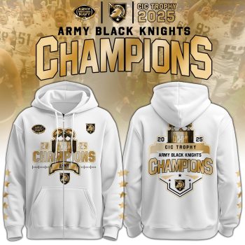 Army Black Knights Special CIC Trophy Champions 2025 Zip Hoodie BKH1306