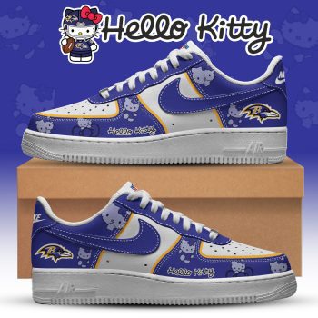Baltimore Ravens x Hello Kitty Air Force 1 Sneakers Limited Edition