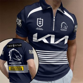 Brisbane Broncos Zip Polo Shirt ZPL1036