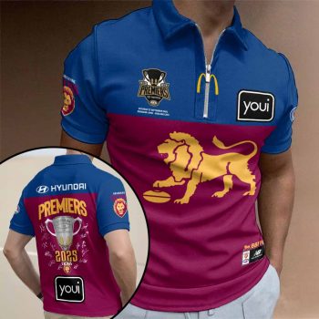 Brisbane Lions 2025 AFL Premiers Zip Polo Shirt ZPL1019