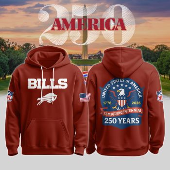 Buffalo Bills x America 250 Semiquincentennial Red Hoodie Limited Edition BKH1115