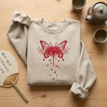 Butterfly Floral Embroidered Sweatshirt