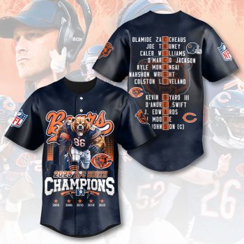 Chicago Bears 2025 NFC North Champions Baseball Jersey CNR1094