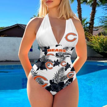 Chicago Bears Halter Neck One Piece Swimsuit HNS1032