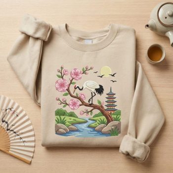 Crane Embroidered Sweatshirt