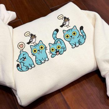 Demon Hunter Tiger Embroidered Sweatshirt, Kpop Demon Hunters Tiger Art Shirt, Huntrix Anime Lover Gift