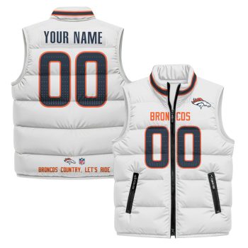 Denver Broncos 2025 Custom Puffer Vest - White