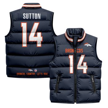 Denver Broncos 2025 Puffer Vest - Navy / Courtland Sutton