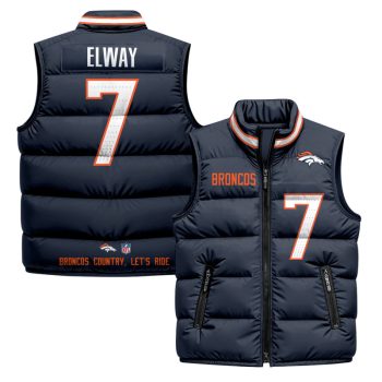 Denver Broncos 2025 Puffer Vest - Navy / John Elway