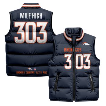Denver Broncos 2025 Puffer Vest - Navy / Mile High 303