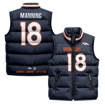 Denver Broncos 2025 Puffer Vest - Navy / Peyton Manning