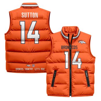 Denver Broncos 2025 Puffer Vest - Orange / Courtland Sutton