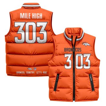 Denver Broncos 2025 Puffer Vest - Orange / Mile High 303