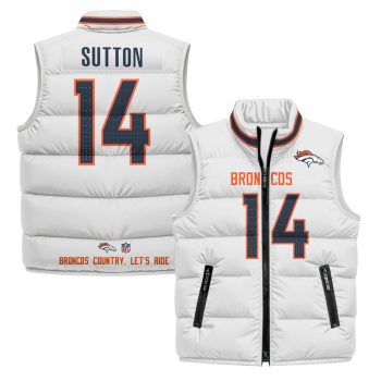 Denver Broncos 2025 Puffer Vest - White / Courtland Sutton