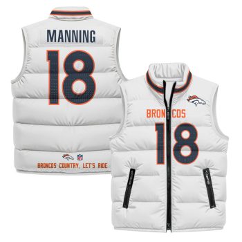 Denver Broncos 2025 Puffer Vest - White / Peyton Manning